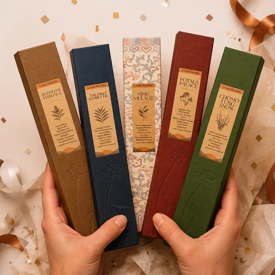 Lhasa Remedy 5 Tibetan incense gift set Buddhas Mandala First Sambuchu Nimu Village Potala Palace Chomo Lung Snow